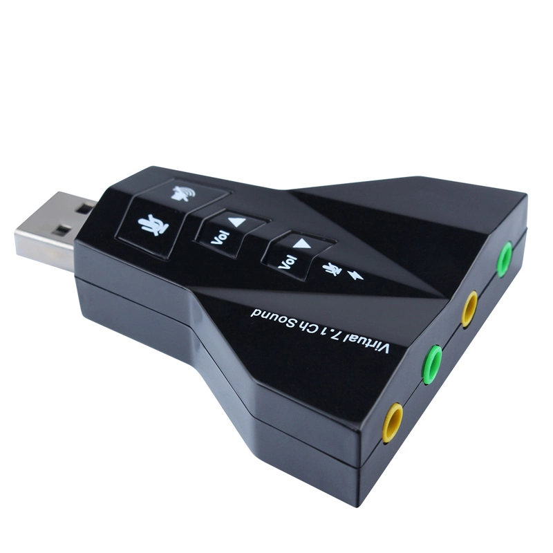 Hot Selling Aircraft External Audio Adapter USB Sound Card with Stereo Virtual 7.1 Channel USB External Sound Card