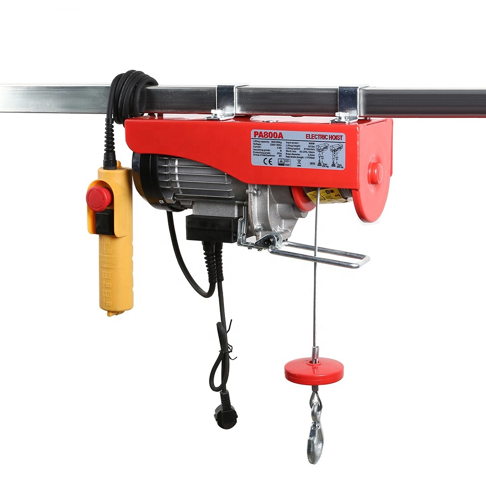 540W, 125/250kg, Hoist Scaffold Overhead Crane Double Line Lift Electric Hoist with 12m Electric Wire Hoist Remote Control Garage Auto Shop (BP125-250)