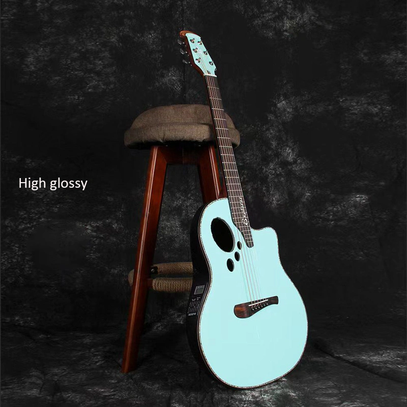 Electric Acoustic Guitar 6 Strings Round Back Ovation Model Blue 41 Inch Acoustic Guitar Cutaway Design Electric Folk Guitar