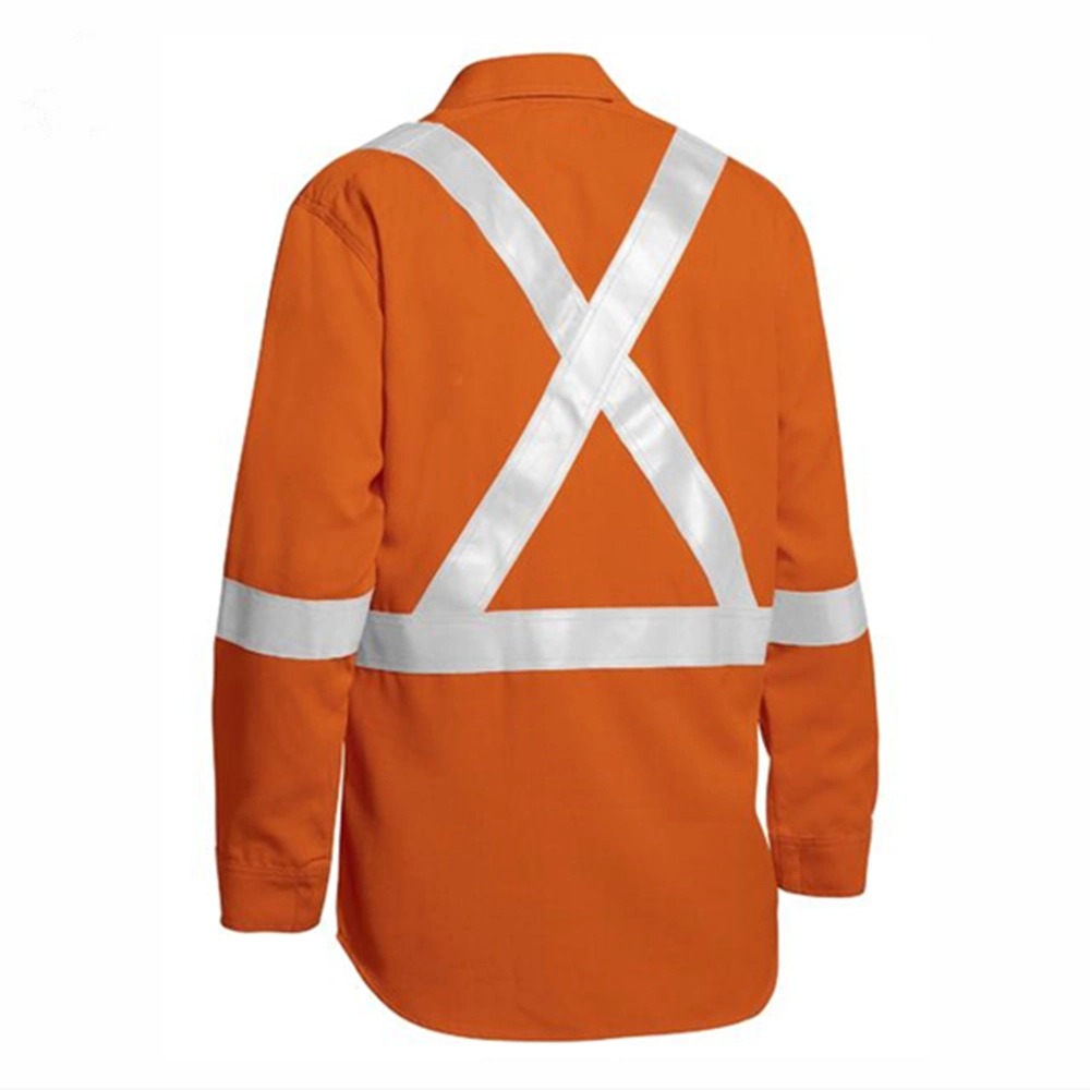 Fluorescent Orange Customized Protective Work Shirt