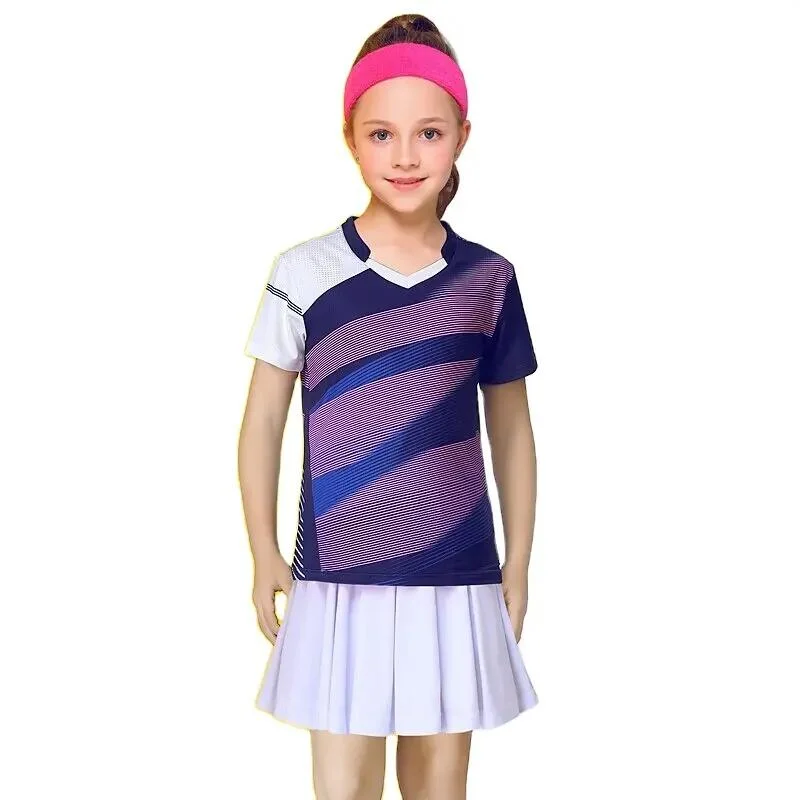 Tennis Clothes for Girls Children Ping Pong Tee Shirts Skirt Sets Kid Volleyball Kits Badminton Jerseys Sport Uniform Sportswear