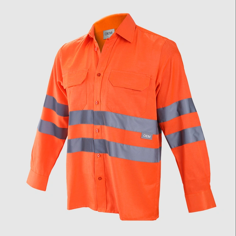 Wholesale/Supplier Classic Collar Basic Long Sleeve Shirt High Visibility Hi Vis Workwear