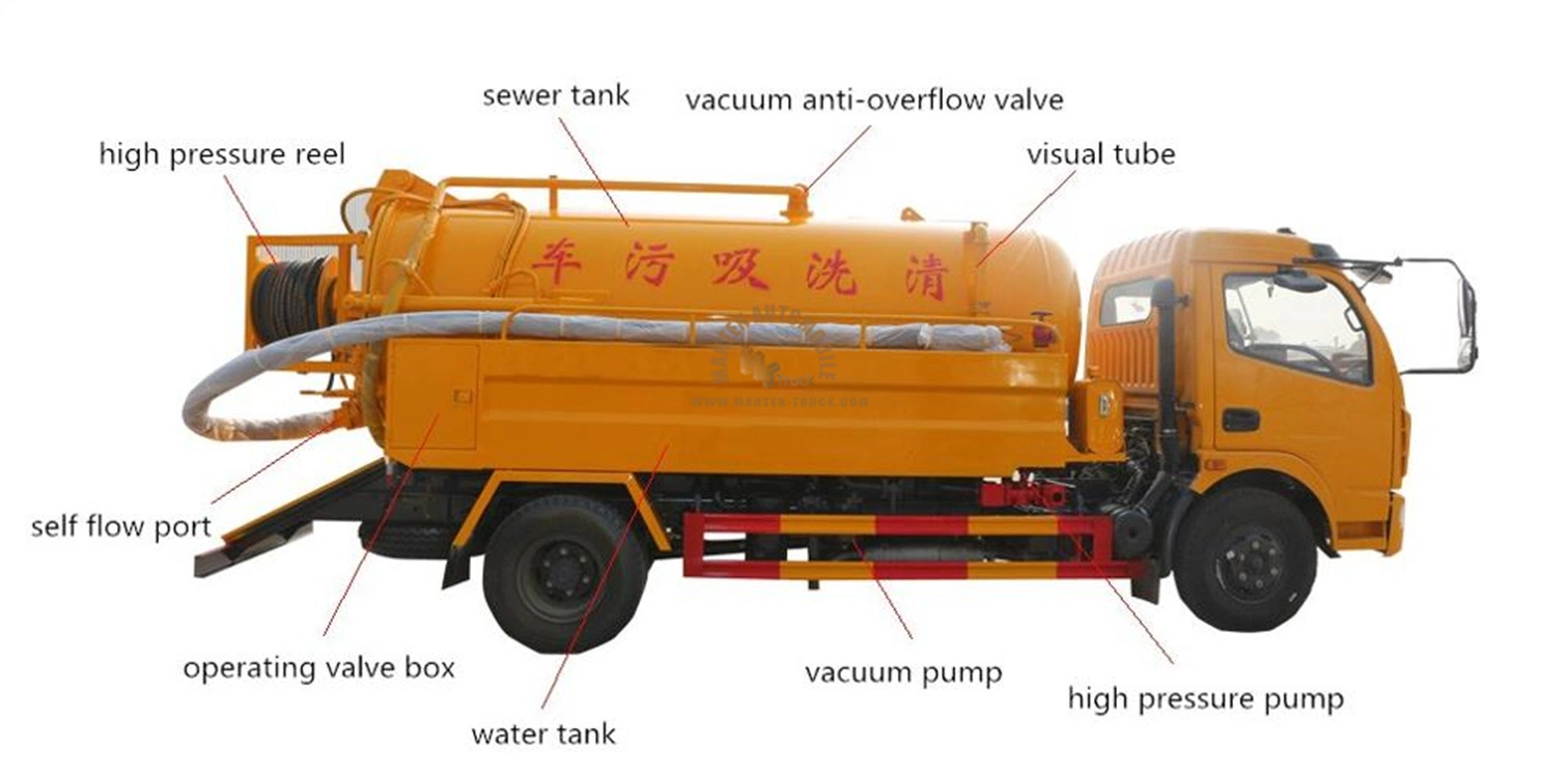 Manten diesel pétrolier vide 12Isuzu tonnes chariot d'égout haute pression