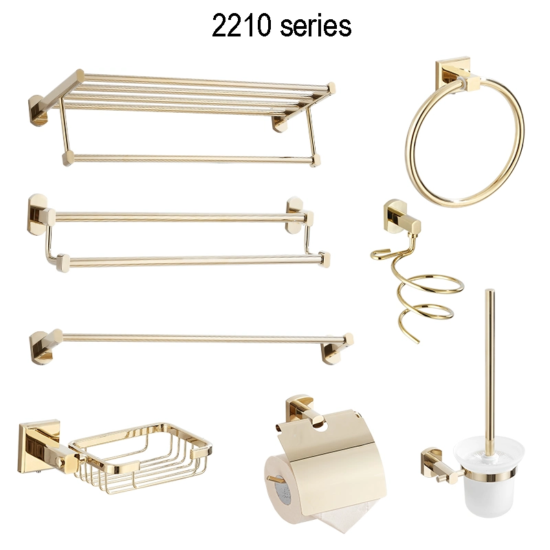 OEM Different Colors/ Styles Wall-Mount Bathroom Hardware Sets SUS304 Material Stainless Steel/ Brass/ Zinc Alloy/ Aluminum Alloy