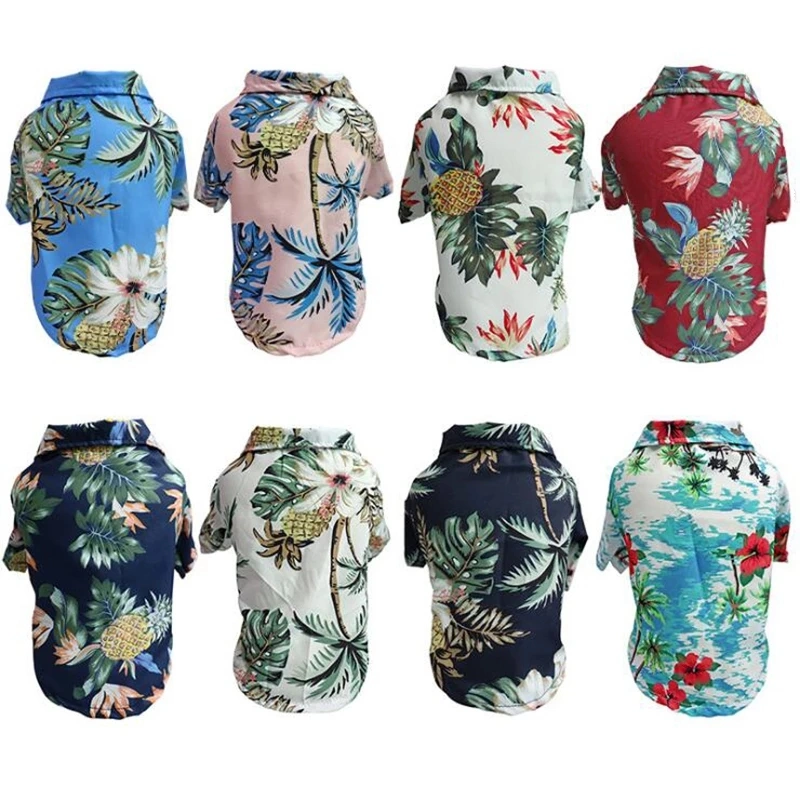 Summer Hawaiian Style Beach Dog Shirts Clothes Pet Products