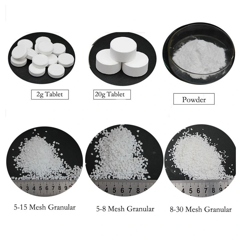 Purity 56% 5-8 Mesh 8-30 Mesh 60% Chlorine SDIC Granular for Water