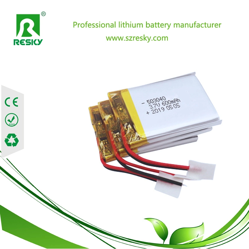 Resky Rechargeable Li-Polymer 503040 600mAh 3.7V Battery Pack for Smartwatch