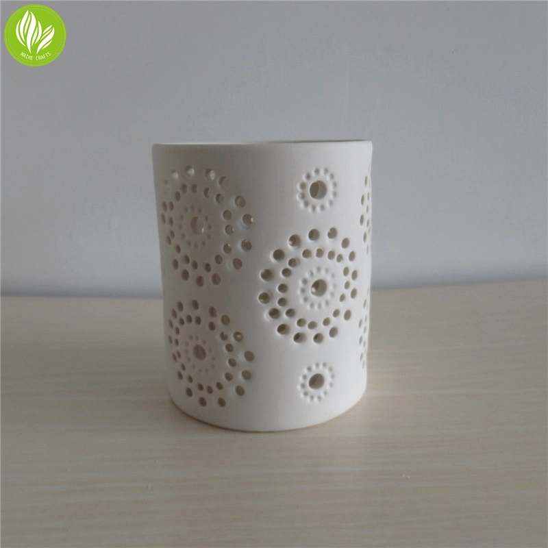 High Quality White Ceramic Hurricane Lamp Candle Lantern Candle Container