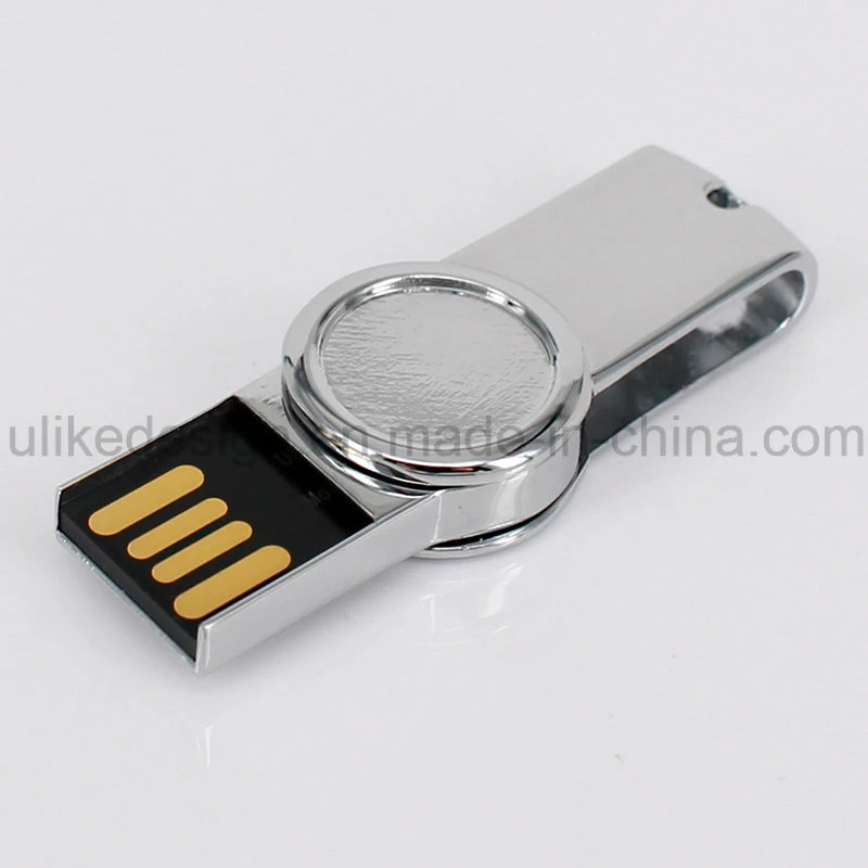 Sliver Color Metal Laser Logo Swivel USB Pen Drive USB 2.0 3.0 Flash Drive