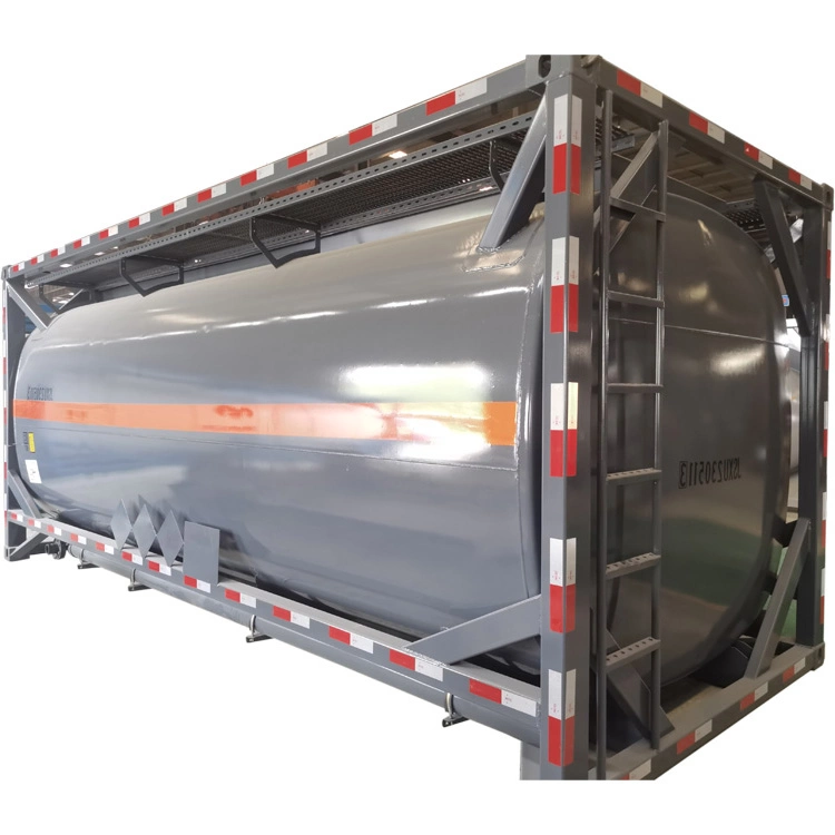 20FT ISO 23cbm Liquid Chemical Liquid Tank Container with PE Lining for Hydrochloric Acid Sulfuric Acid