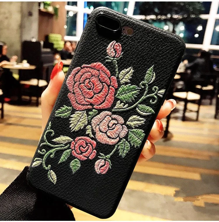 Custom Embroidery Phone Case for iPhone 7 8 X