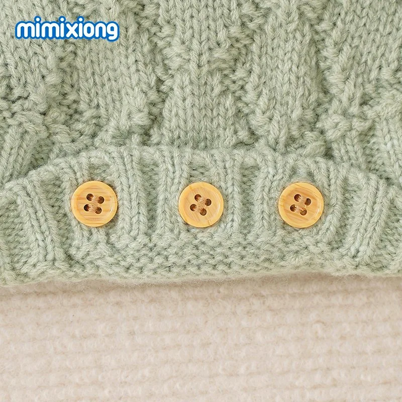 Mimixiong Baby-Set Aus Reiner Baumwolle Mit Puppenkragen Und Dreieck-Strickmode