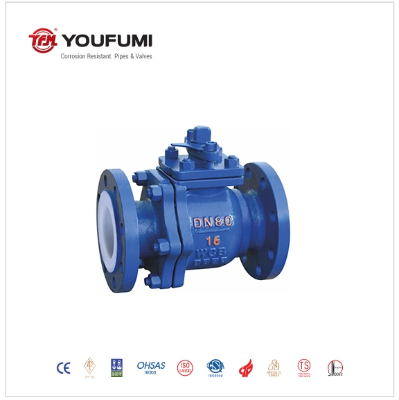 PFA/FEP Lined Ball Valve for Exhaust Gas