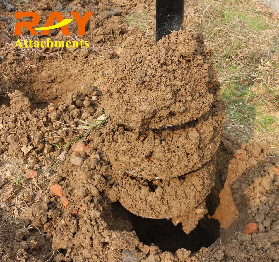 La masa de la excavadora de perforación del sinfín de la tierra en cavar hoyos