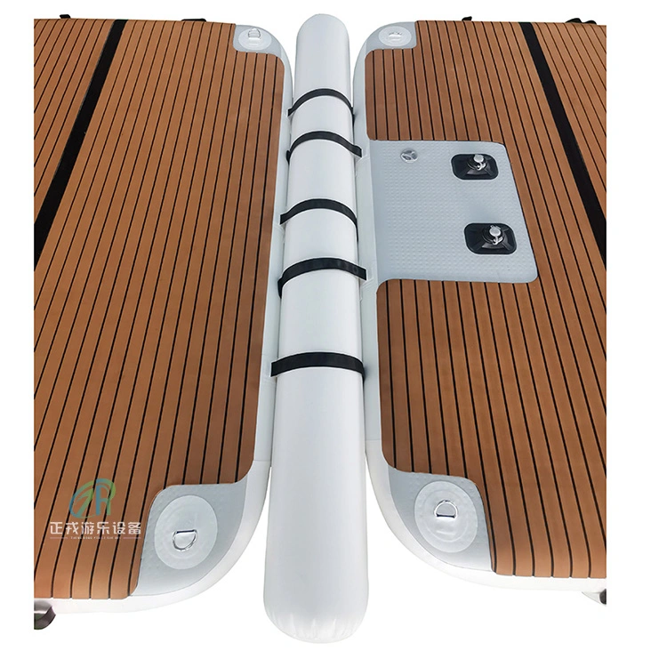 Factory Good Quality Dwf Inflatable Floating Platform Dock with Hard Ladder for Fishing Leisure Water Platform with Cheap Price