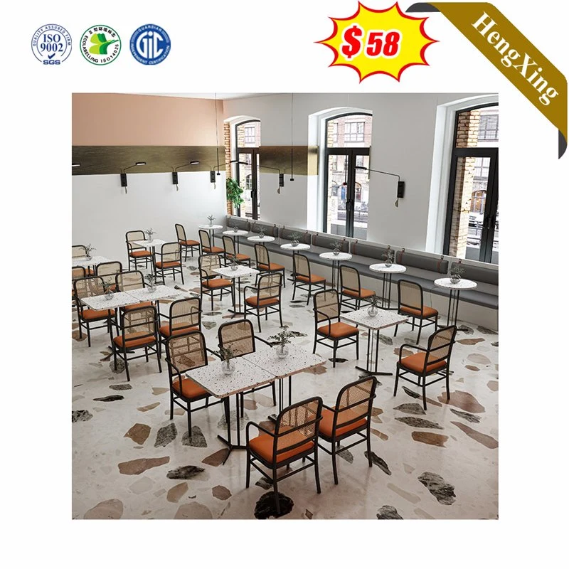 Luxury Stainless Steel Hotel Restaurant Dining Hall Furniture Fabric Sofa Chair Dining Coffee Table Sets