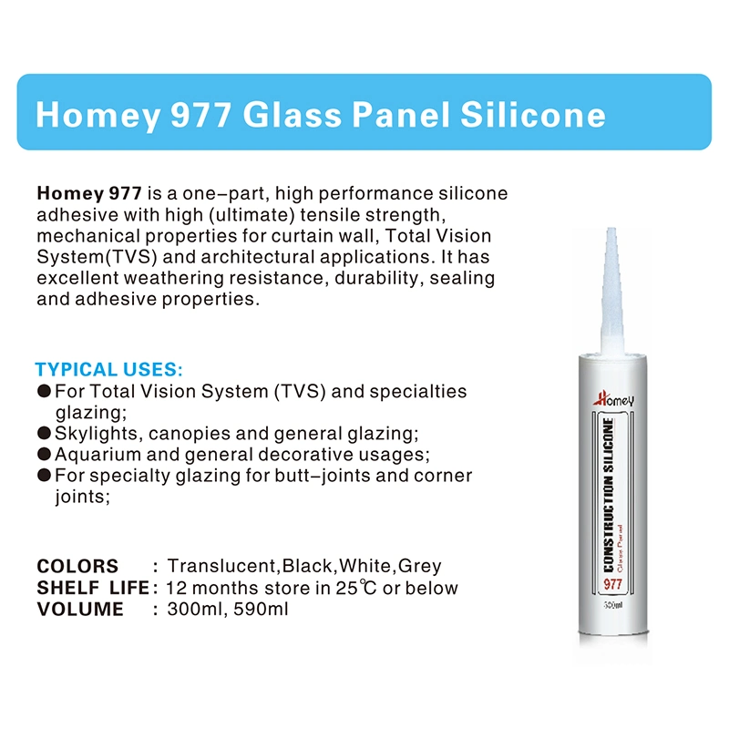 Homey Tvs Aquarium Safe Weathering Resistance Silicone Sealant for Glass, Aluminium, Metal