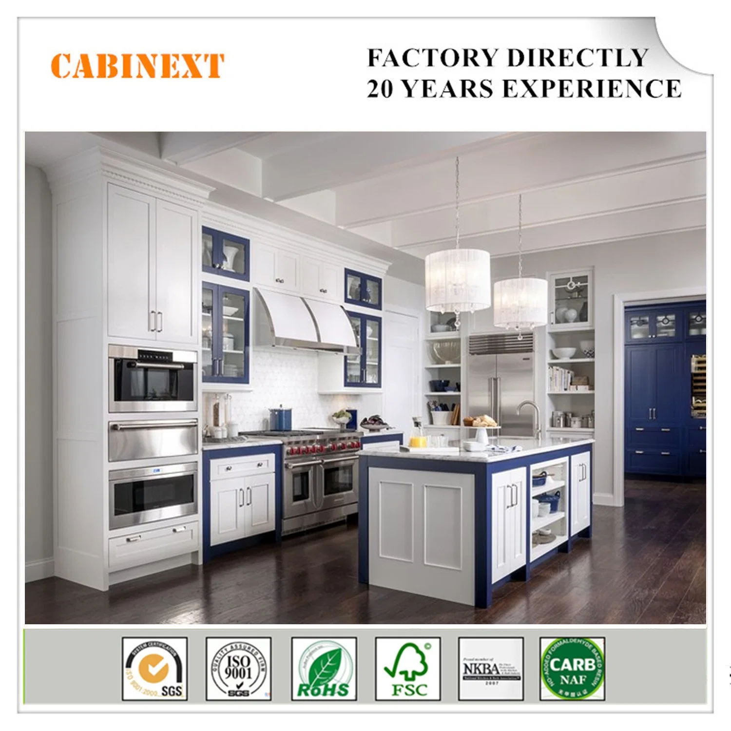 New Trends 2020 Shaker Modern Solid Wood Kitchen Cabinet Furniture