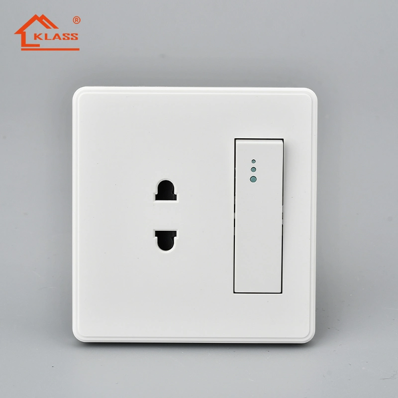 British Standard White Color 3 Core 220V 16A Electric Outlet Power Extension Sockets Outlet Wall Sockets Switch