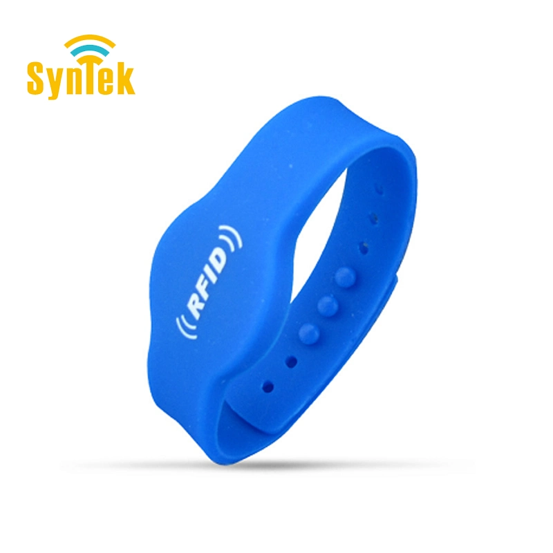 IP68 RFID Hf Mf 1K Tag 213 NFC Silicone Wristband Wrist Strap for Access Control