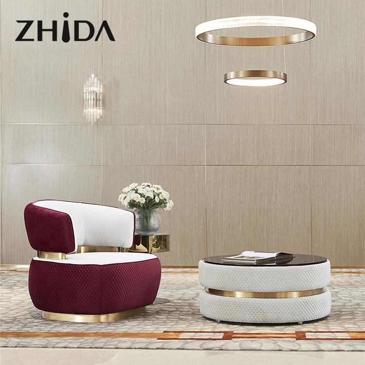 Zhida Luxury Furniture Living Room Furniture Velvet Sofa Set Couch