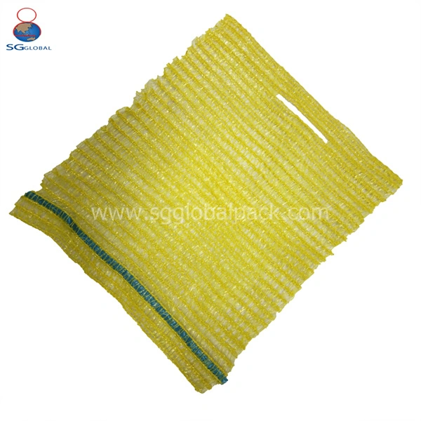 GRS SGS Certified Custom Plastic Drawstring PE Raschel Sacks for Packing Potatoes