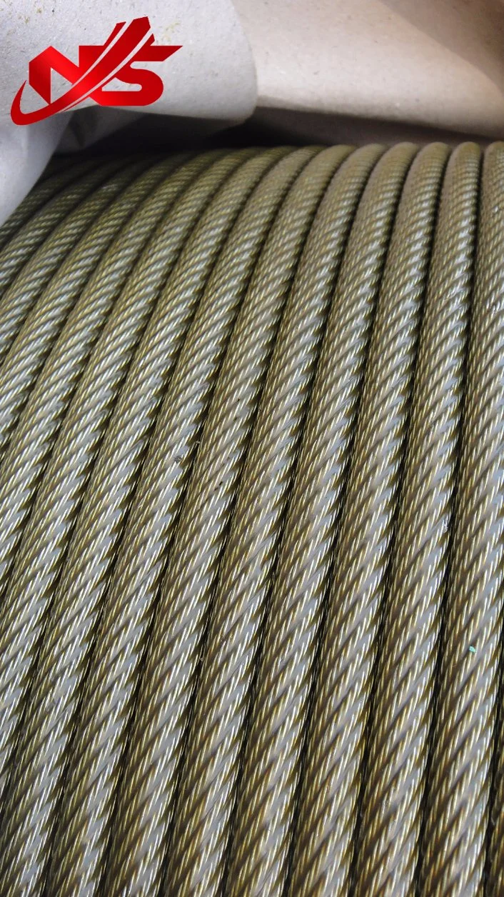 Anti Rotating Ungalvanized Cable Steel Wire Rope 35X7 Yellow Grease