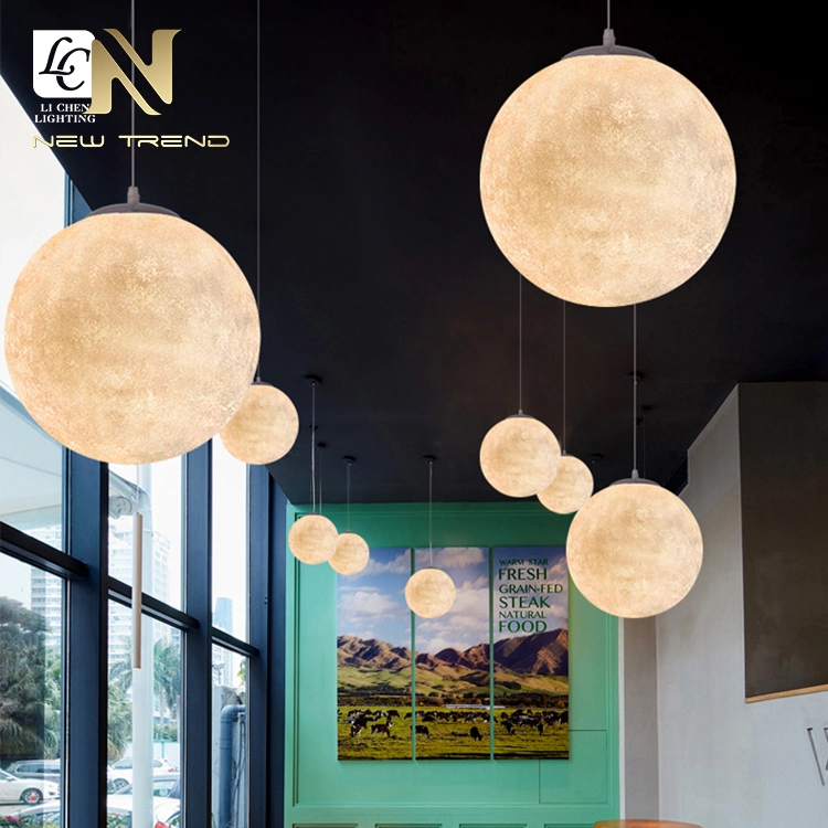 Modern Design Indoor Decoration Custom Resin Moon Chandelier Pendant Light