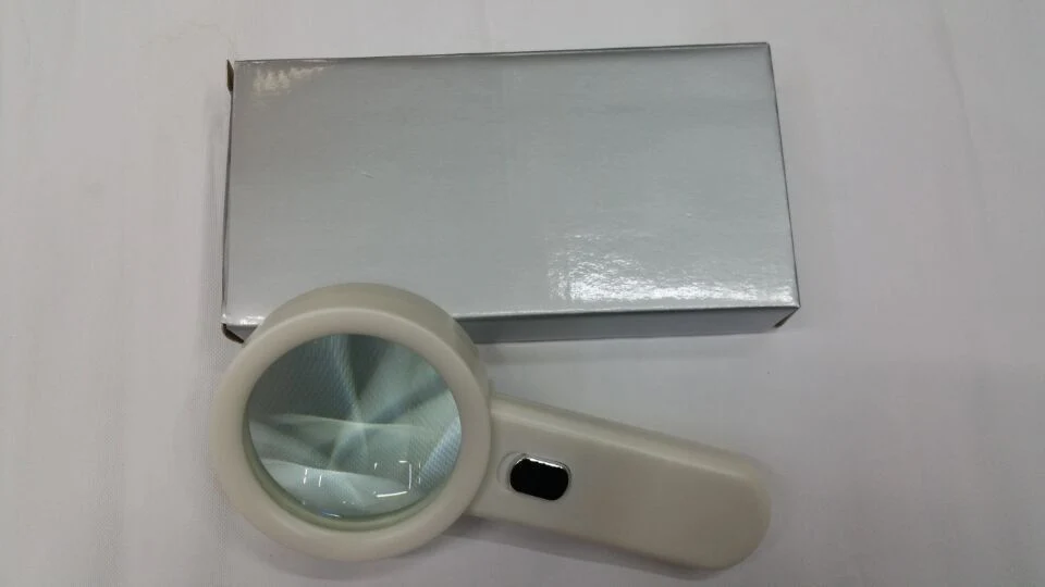 Handheld Reading Magnifier Double Lens 75mm 10X with LED Light