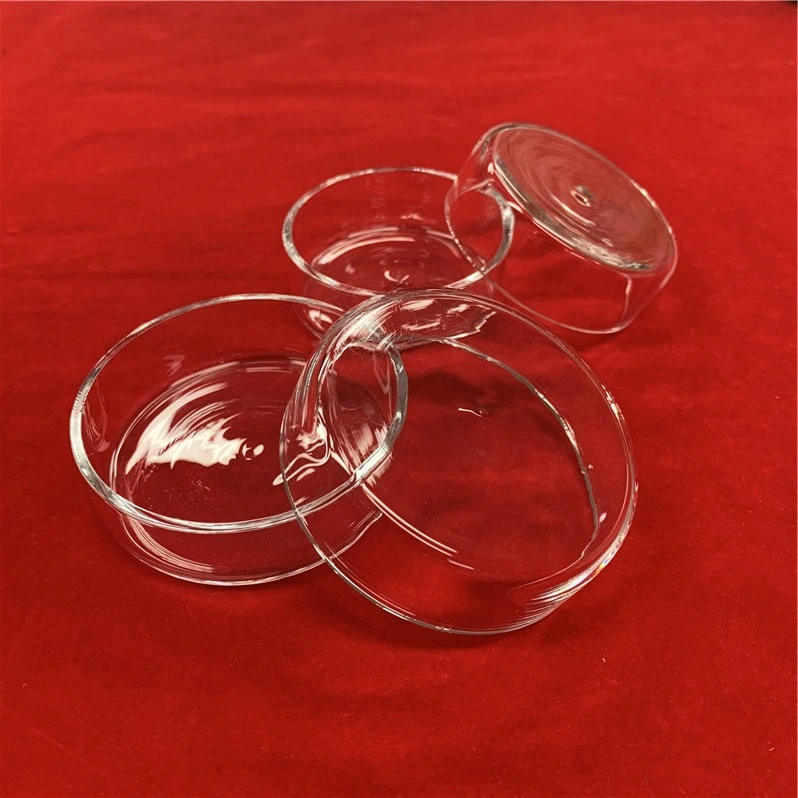 Heat Resistance Purity Customize Melting Round Clear Fused Silica Quartz Glass Petri Dish with Cover