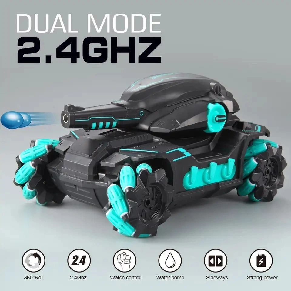 Dual Mode 2.4G Water Bomb RC Tank Car Hand Gesture Remote Control Water Bullet Stunt Car Drift Tank Vehicle Car Toy