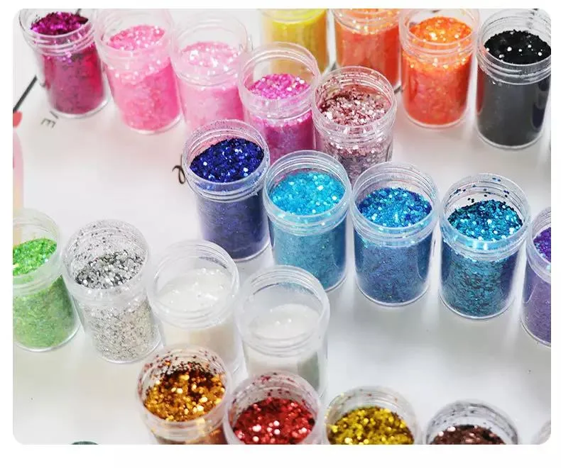 علبة واحدة سعة 20 مل من الليزير الجاف البولندي الحلزوني ملمع قلائط السيل Sequin Nails لون متدرج أكسليك الطلاء مسحوق الأكريليك ملحقات السنانير الزخرفية