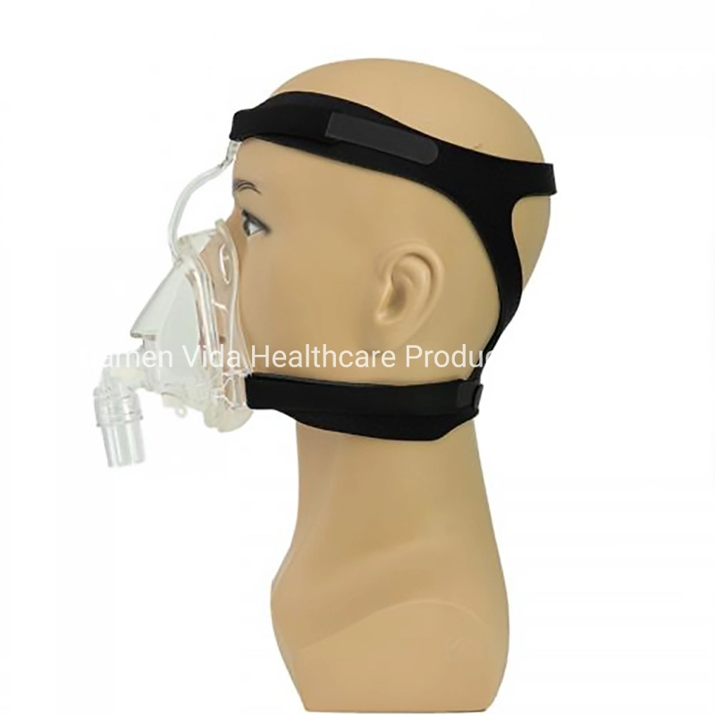 Silikon-Gesichtsmaske für CPAP Schlafapnoe Anti Schnarchen Behandlung mit verstellbarer Kopfbedeckung M Größe L Größe