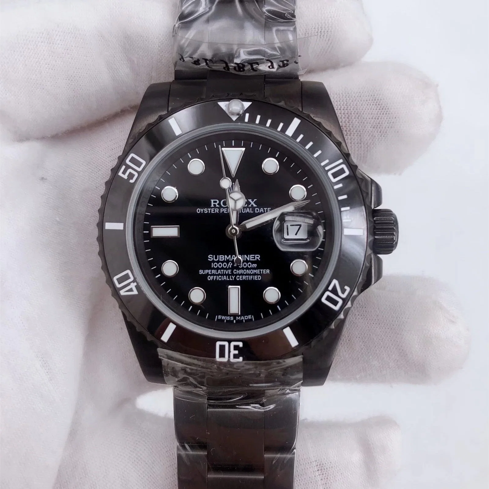 Acero inoxidable agua negra RO-Lex reloj Ghost reloj banda analógica Reloj de muñeca para hombres
