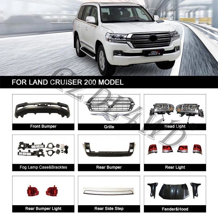 Gzdl 4WD 4X4 Car Conversion Kit Car Body Kits for Land Cruiser LC200 2008-2015 Upgrade to LC200 2016-2019