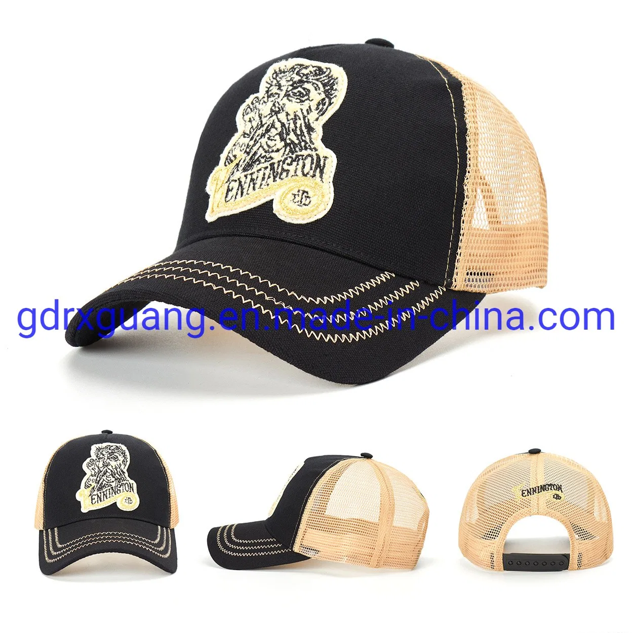 Gorras de béisbol deportivas de malla con visera curva y logotipo personalizado de espuma estilo hip-hop al por mayor.