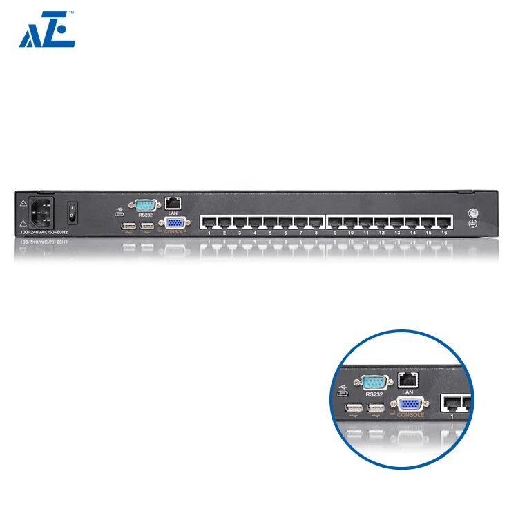 Montaje en rack 17" 1U CONSOLA LCD con 16 puertos integrado KVM IP Cat5 Switch-Rmcon1716ci