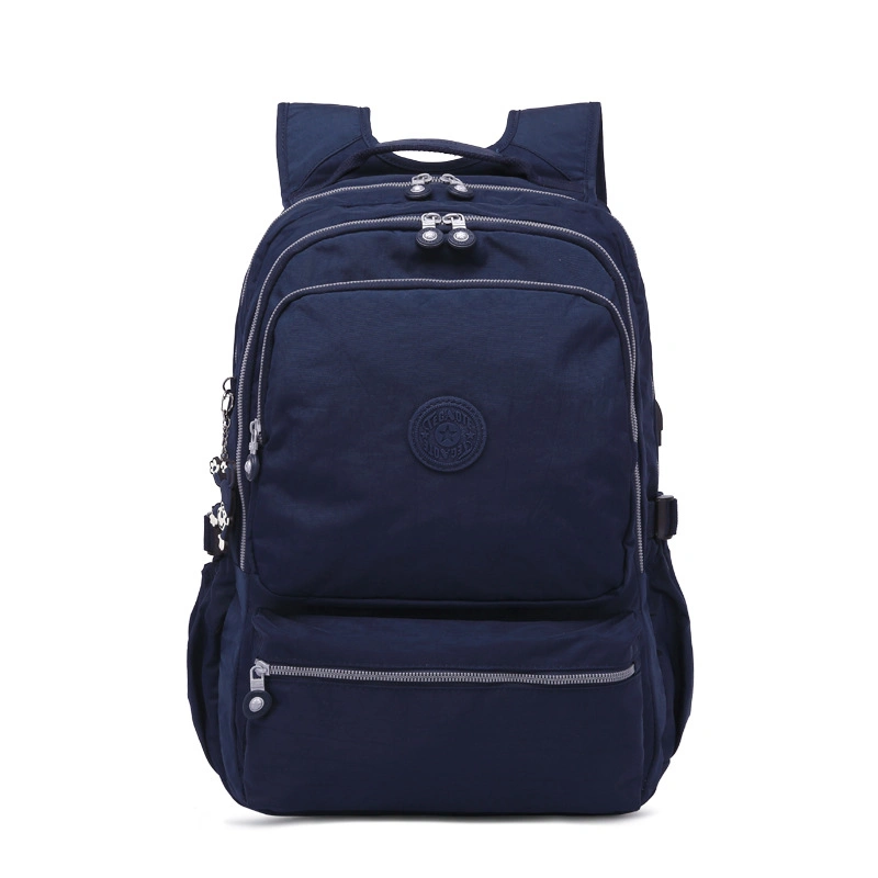 Mochila de estudiante Nylon impermeable Gran capacidad elegante simple ordenador ligero Bolsa