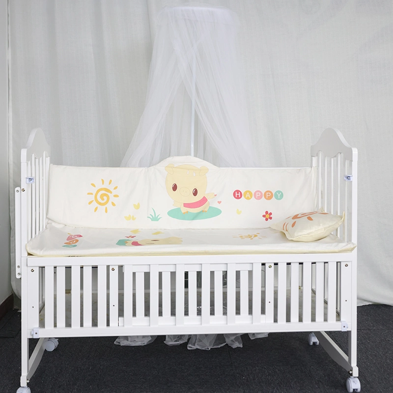 Kiefer Weiß Farbe Holz Material Baby Kinderbett Modelle / Bett Erweiterbar