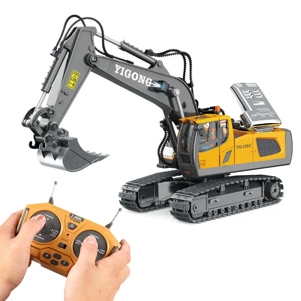 New 1/20 Scale Alloy Excavator Toy 1/24 Model RC Car Metal Die Casting Construction Engineering Toy 2.4GHz