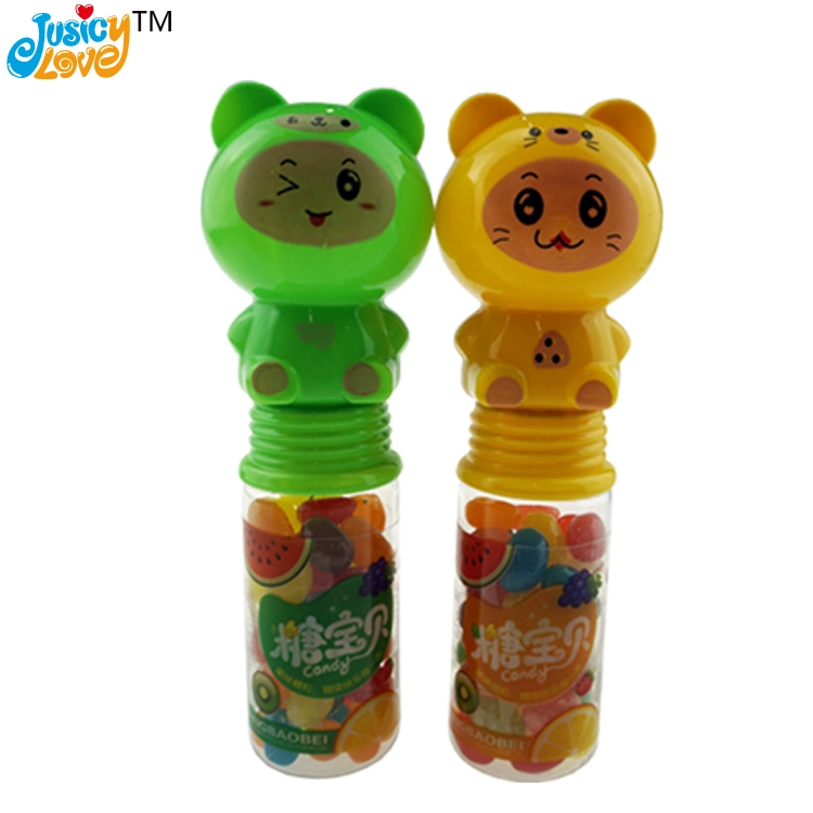 New Product Plastic Cartoon Toy Jelly Bean Candy with Light Toy Candy