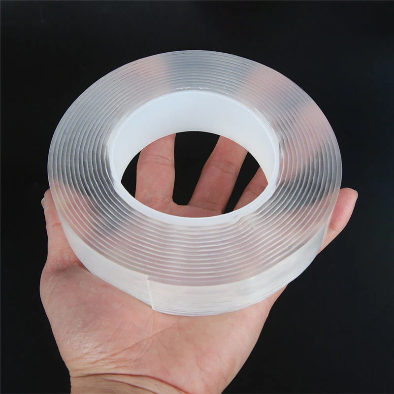 Transparent Double Sided Nano Tape - Reusable, Waterproof, and Cleanable No Trace