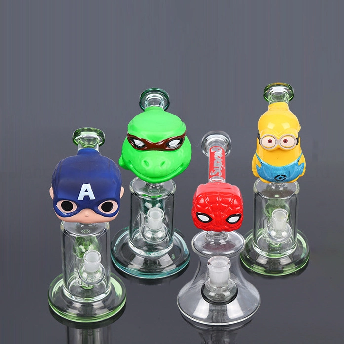 Yellow Cartoon Character DAB Rig Tree Percolator Small Glass Water Pipe