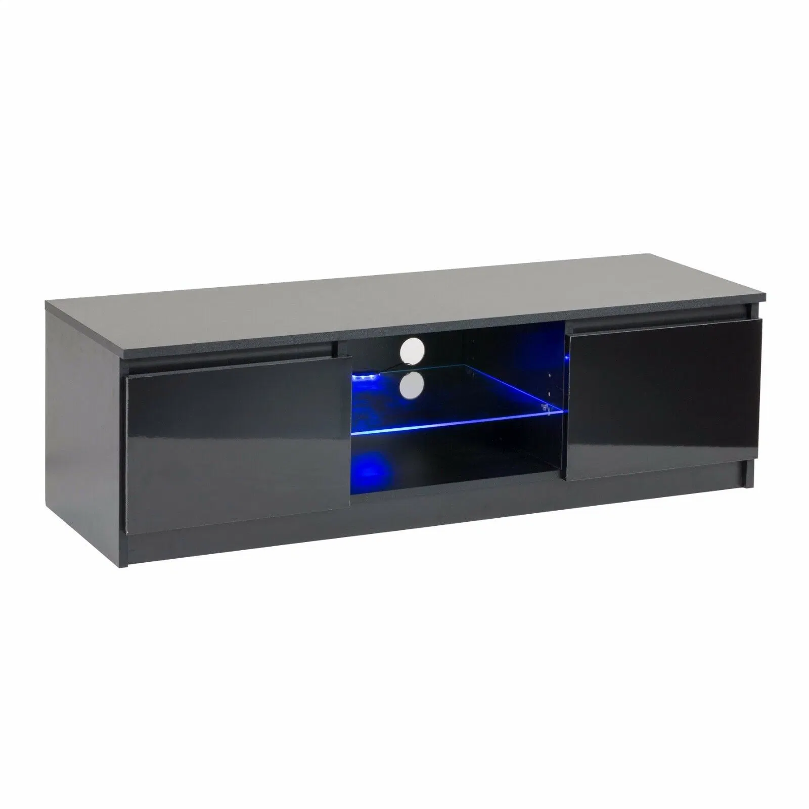 Home Decoration OEM ODM Living Room Furniture Black Wood LED TV Unit Wooden MDF TV Stand Glass TV Cabinet MDF TV Table for Home Hotel Apartment