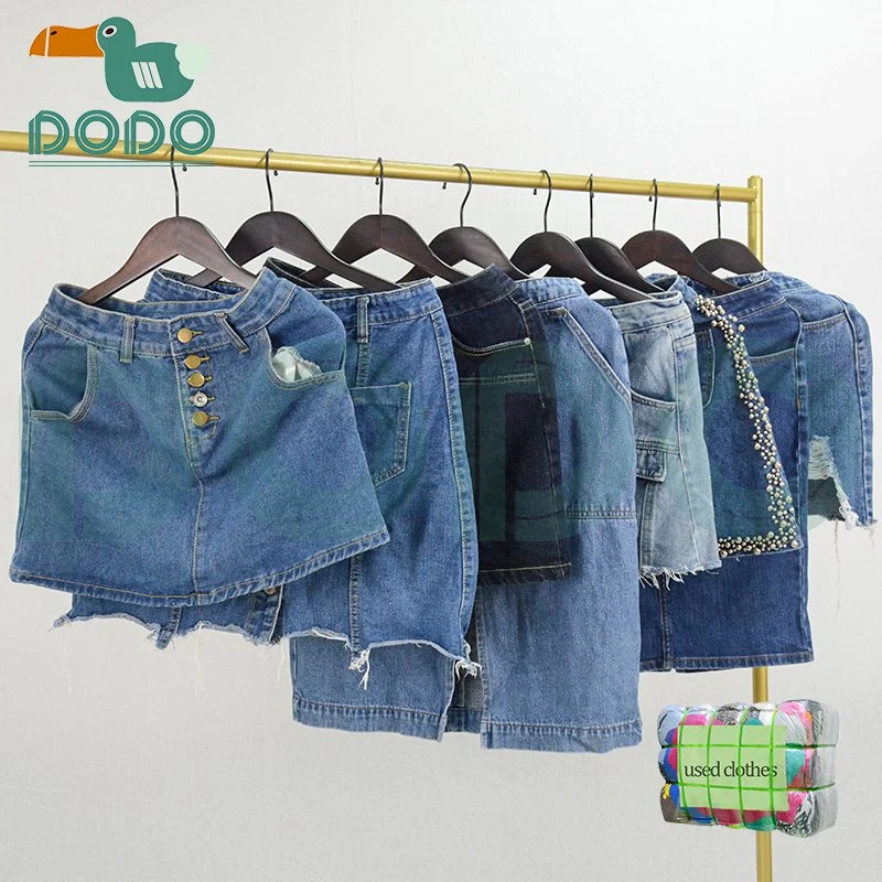 China Factory Used Clothing Ladies Jeans Skirt Summer Shorts