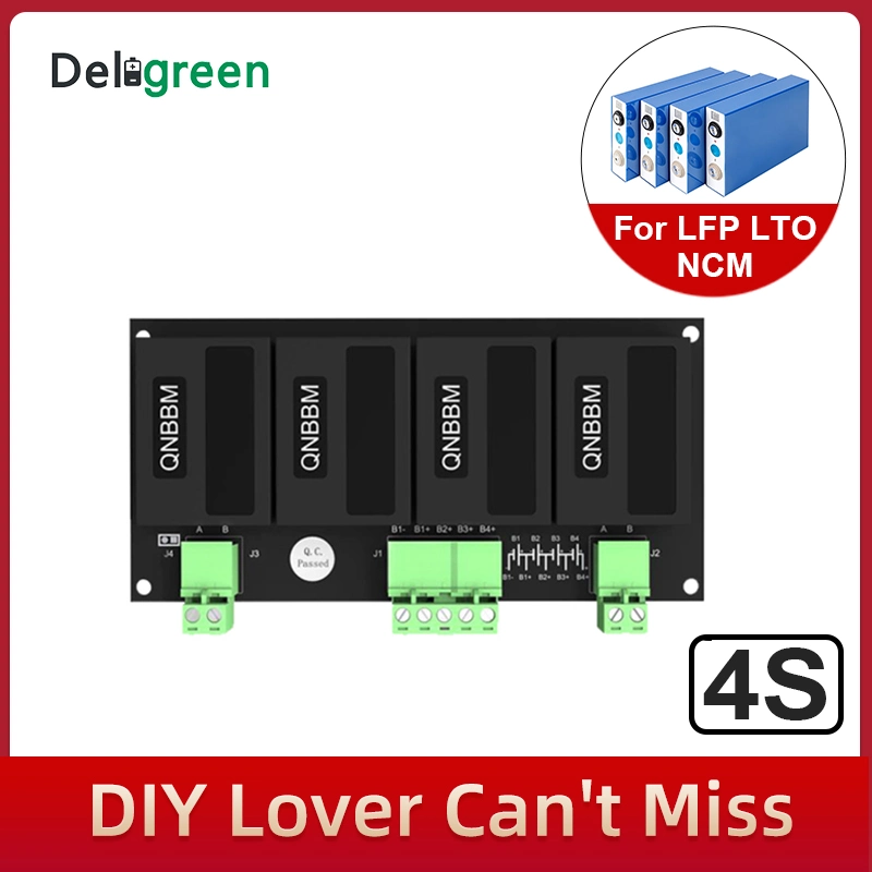 Deligreen Lithium Battery Active Equalizer Qnbbm 1-4s Balancer for Lto LiFePO4 Li-ion Nmc 18650 32650 32700 66160 Lithium-Ion Battery Pack