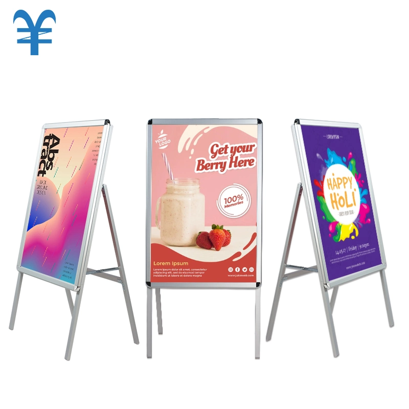 Outdoor Advertising Display Stand Vertical Metal Floor-Standing Type Poster Stand