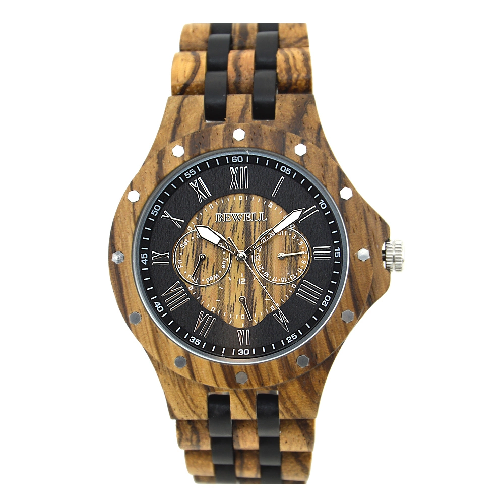 Wood Watch Factory Bewell Luxury Watches Men Wrist Custom Logo Wooden Wristwatches Relogio Masculino