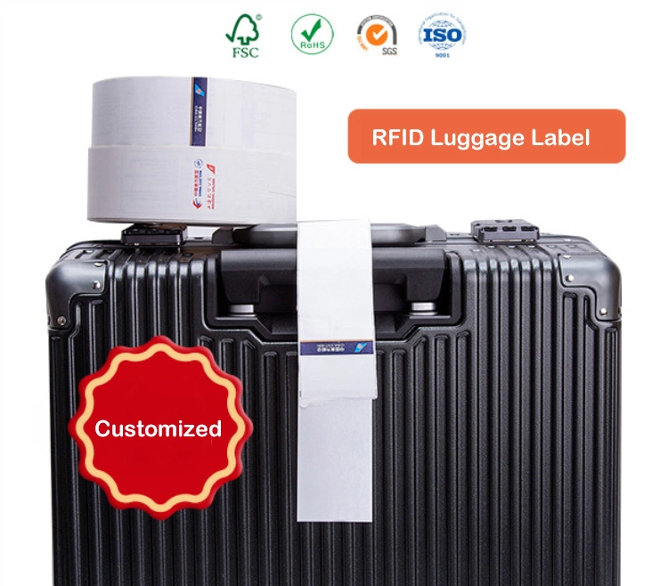 Printable ISO 18000-6c Passive UHF Label RFID Suitcase Tag RFID Luggage Tag
