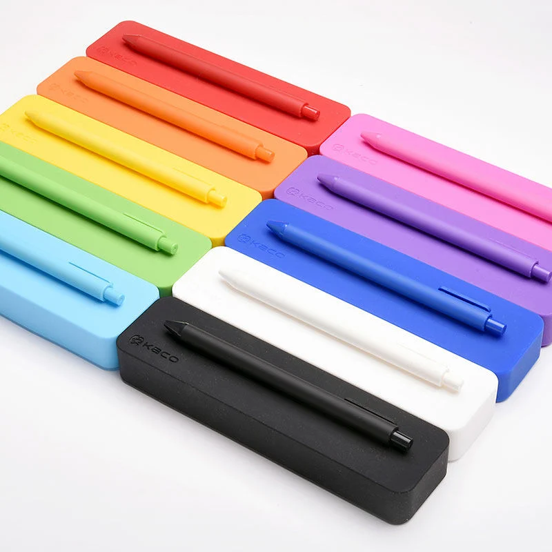 Decorative Rectangle Personalized Logo Debossed Schools/Offices Silicone Stationery Pen Box